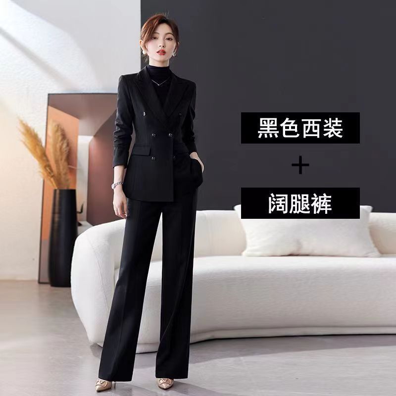 西装套装女外套新款格子质感厚款正装休闲职业装套裤秋冬装|undefined