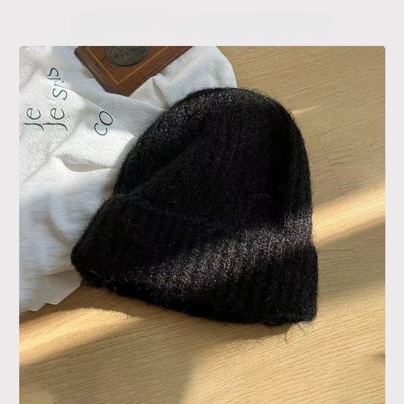 秋冬新款北极熊破洞毛线帽子女大头围针织帽保暖护耳套头冷帽男潮|undefined