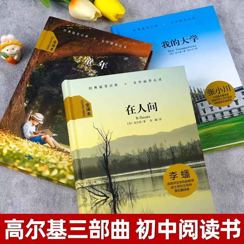 正版童年在人间我的大学正版全集三部曲世界经典名著课外读物小说