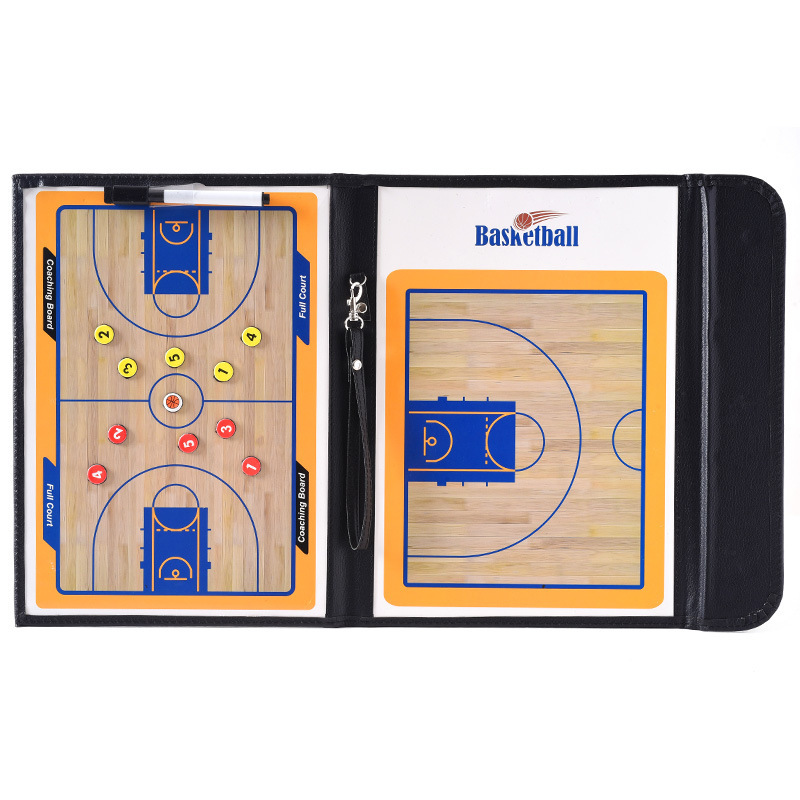 Basketball Strategy Board, Colorful 2.5 Foldable Coach Board Leather Teaching Board Magnetic with Pens Wholesale Sports Equipment