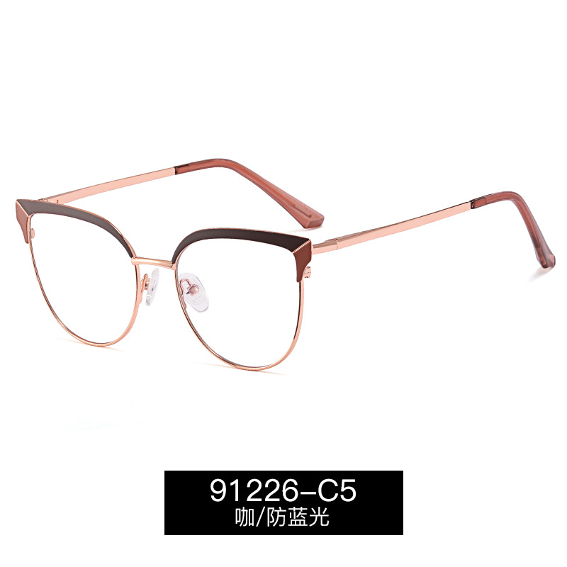 91226 transfronteriza nuevo anti-azul gafas de luz grados miopía de las mujeres Corea de moda de metal gafas redondas marco de los hombres