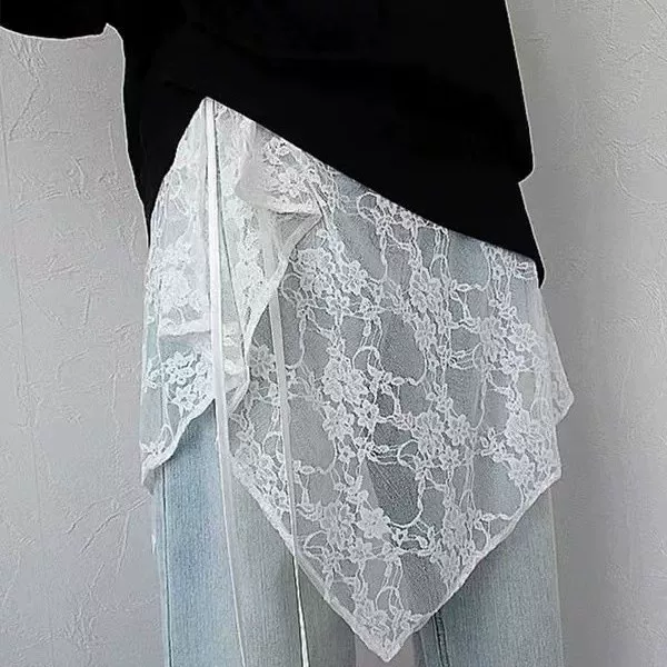 South Korea order lace overlapping mesh skirt curtain atmosphere sense gauze skirt lace apron skirt fart curtain wholesale