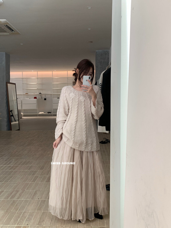 imiss 韩标！重工勾花羊毛舒适简约百搭女保暖毛衣（韩20%羊毛）|undefined