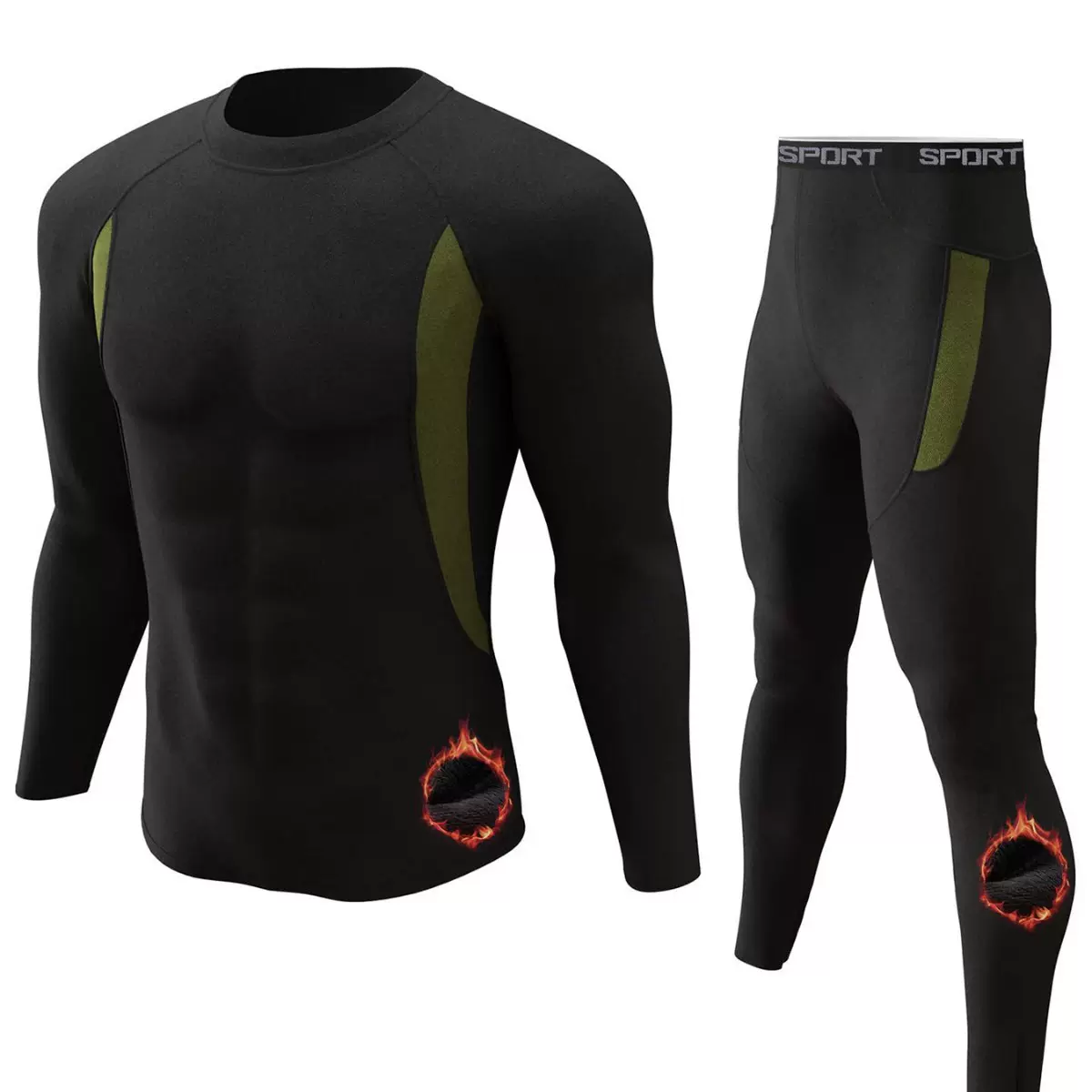 热量内衣长裤套装 男士冬季礼物 狩猎装备 运动基础层 下装 上装