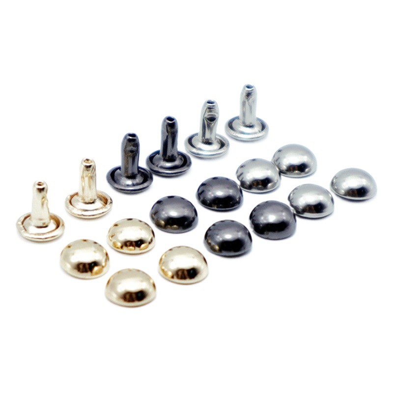Accesorios de equipaje de ropa de metal hardware remache de una sola cara y de doble cara tapa de remache clavo plano redondo clavo de setas