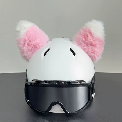 for Electric Vehicles, Ski – Dəbilqə (Kaska) aksesuarları - pink-ears-with-white-tips-cat-ears