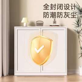 钢制鞋柜家用门口入户轻奢大容量楼道玄关柜多层防尘玻璃收纳鞋架