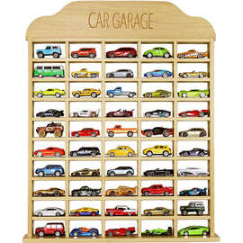 跨境实木壁挂架儿童汽车模型陈列架手办玩具收纳架多格实木展示架