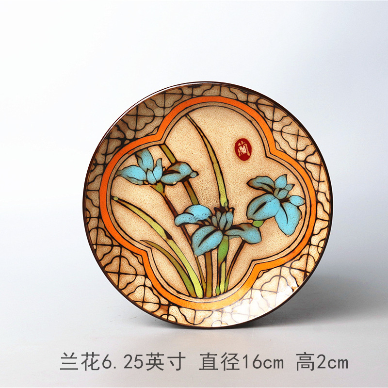 創意的な手描きの釉薬の下で色彩の陶磁器の皿の家庭用の野菜の皿の冷たい野菜の皿の果物のお菓子の皿の6寸は骨の皿のかすの皿を吐きます。|undefined