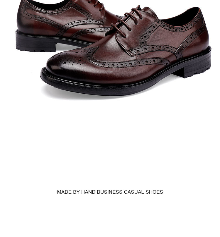 Plus-size leather shoes Business dress leather shoes for men British vintage wash horse Leather wedding shoes_vogvips.com