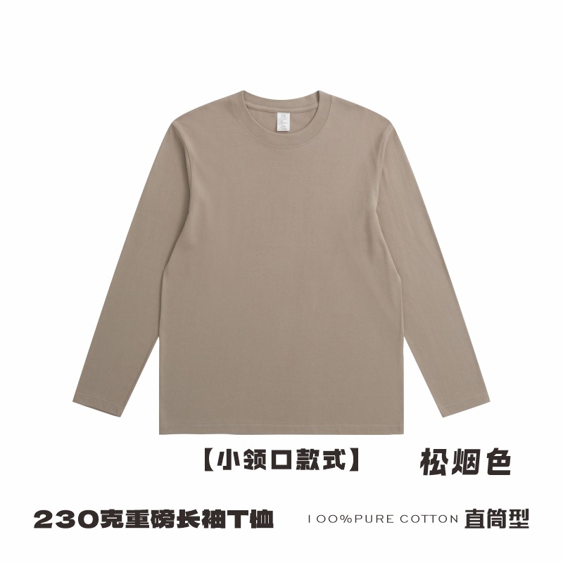 Otoño y invierno camiseta de algodón impresa suelta camiseta de algodón casual superior impresa logo de cuello redondo camiseta de manga larga personalizada