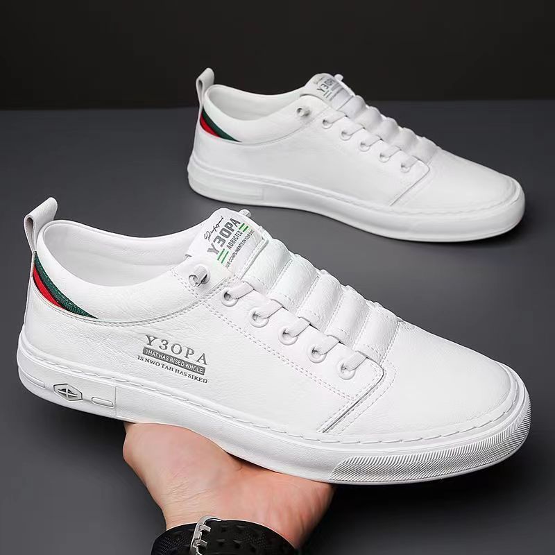 Zapatos blancos de suela blanda transpirables de verano, zapatos casuales transfronterizos para hombres, moda de todo fósforo con cordones, zapatillas de deporte para hombres con personalidad de tendencia para hombres