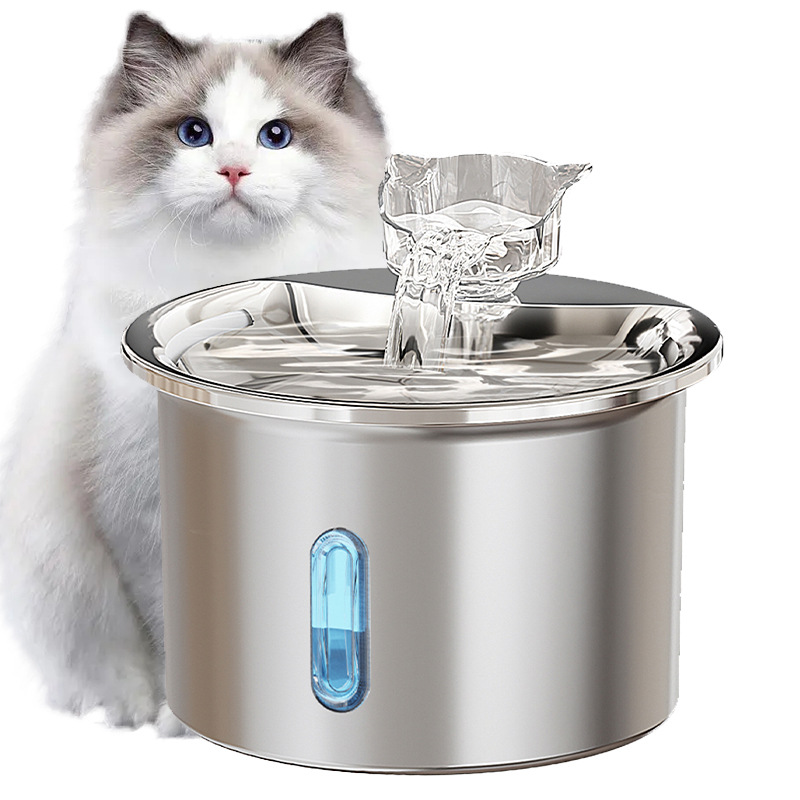 Pet todo el acero inoxidable agua potable filtro elemento inteligente inducción gato agua potable carbón activado filtro algodón filtro pelo de gato