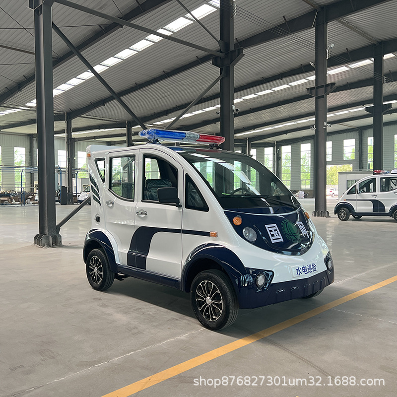 Electric Patrol Car, Four-Wheeled, 4-5 Seater, Fully Enclosed Inspection Vehicle for Campus, Urban Management, Property Management, Community, and Security Patrol