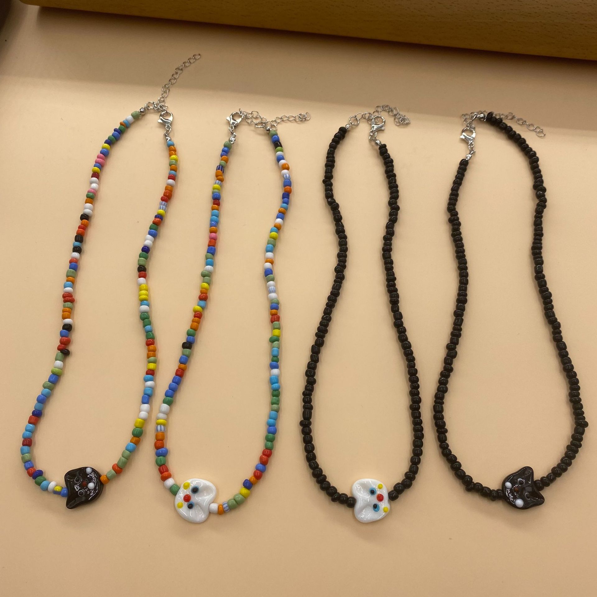 1 Piece Simple Style Cat Seed Bead Beaded Womenu0027S Necklace