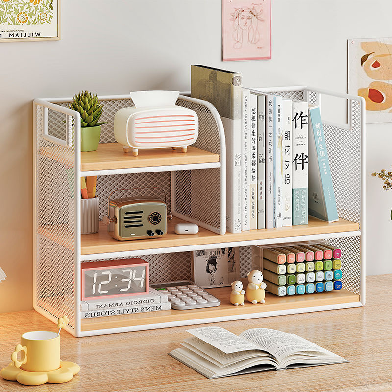 Q1D书桌立架桌面小层架置物架收纳家用多层小型书架文件整理分层