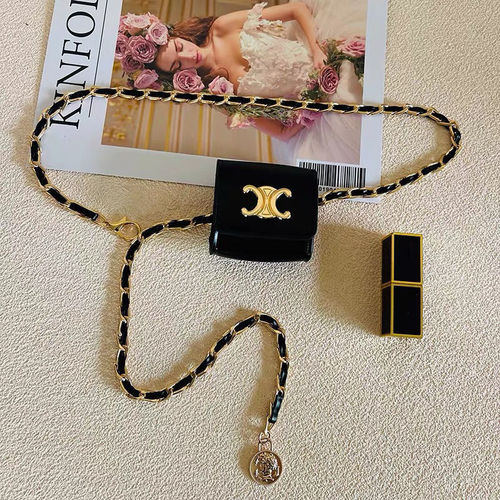 Xiaoxiangfeng waist chain bag accessories women's chain belt decoration with dress and jeans mini leather small waist bag