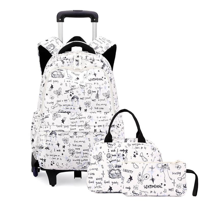 Mochila de estilo de pescado natural para estudiantes de primaria 3 - 6 grados para hombres y mujeres, mochila de tracción de estudiantes de secundaria ligera de gran capacidad