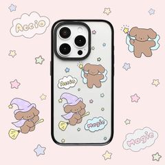 魔法星星小狗适用苹果16promax亚克力13 14黑边12透明XR软壳1516