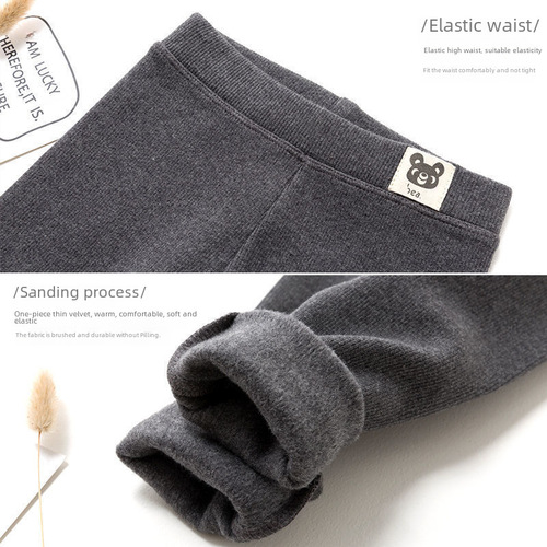 Women's Leggings Thin Fleece Spring and Autumn 2024 Korean Version Medium Thick Versatile Outerwear for Older Children Stylish Children's Pants Trendy