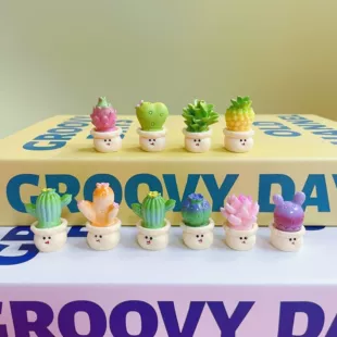 Смоляные фигурки фруктов и суккулентов в горшочках настольный декор