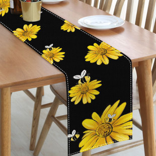 Amazon Summer Bee Sunflower Table Runner Spring Theme Placemat Party Atmosphere Little Wasp Decorative Tablecloth