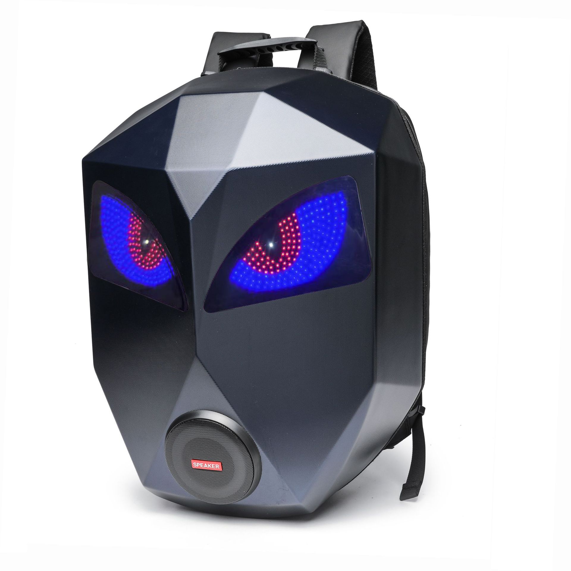 Caja de altavoces LED para montar mochila para motociclistas, material de PC esencial poliéster EVA forro de poliéster gran espacio