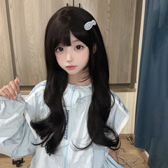 Bubble Bean Steamed Few Luo Emperor Same Style Wigs For Women Long Black Brown Wavy Curly Jk Sweet Full Head