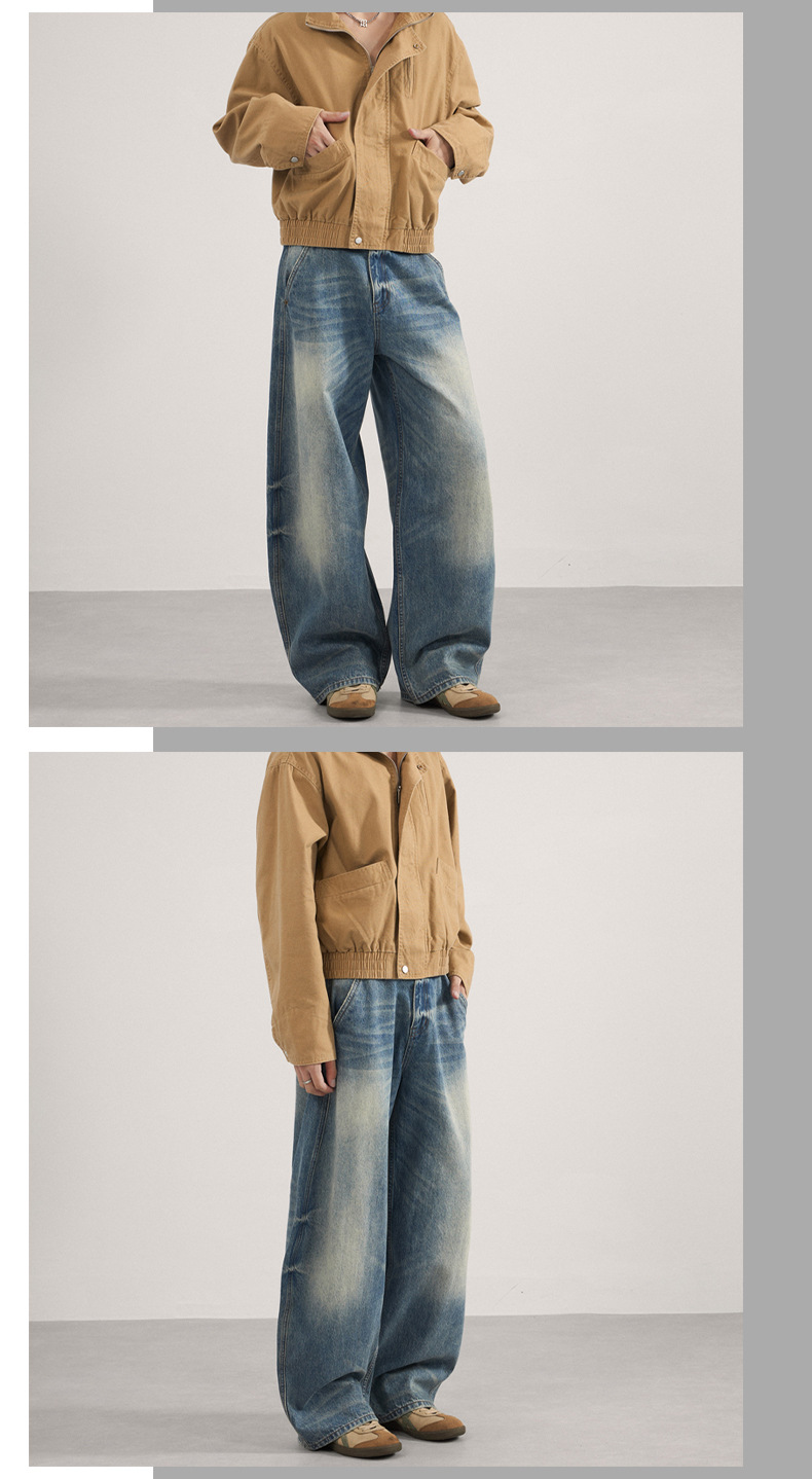 LKTM Men's Vintage Light Wash Baggy Jeans Relaxed Fit Wide Leg Bootcut Trousers with Whisker Distressing_viptrois.com