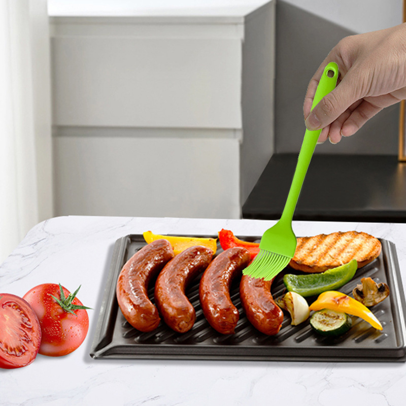 淄博シリカゲル油ブラシトランペット食品級シリカゲル焼き家庭用油ブラシ耐高温焼きブラシ卸売り