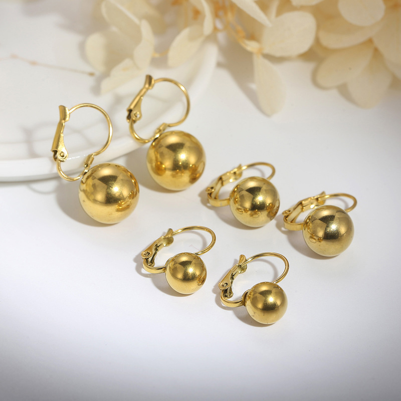 304 Stainless Steel Material PVD Coated 18K Gold Plated Geometric Titanium Steel Fashion Waterproof Non Tarnish Earrings