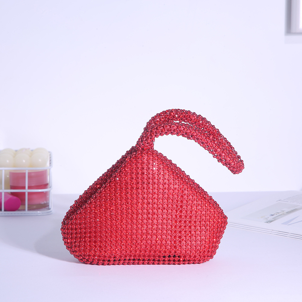 Bolso de noche de estilo europeo y americano de las mujeres incrustadas en diamantes Bolso transfronterizo de diamantes de imitación de moda bolso cosmético portátil mina bolsa