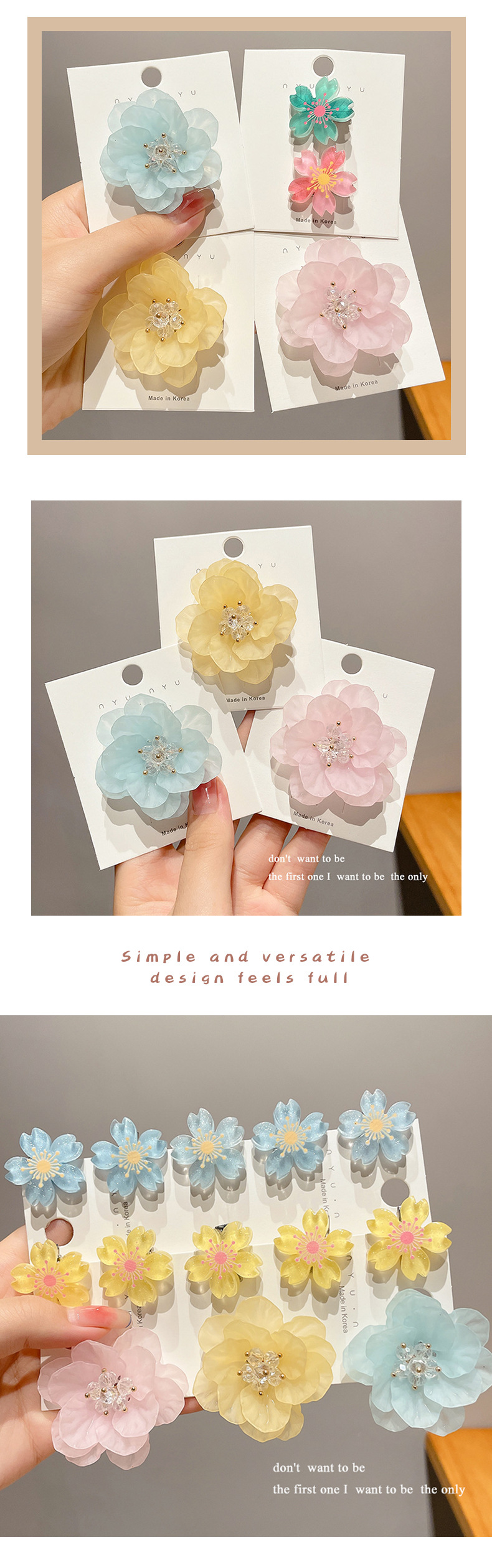 Sweet Flower Resin Hair Clip display picture 1