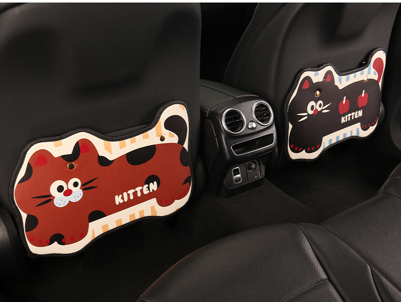 Sausage Cat Kitten Lady Cartoon Car Seat Back Anti-Kick Pad Car Seat Back Anti-Stain Pad Anti-Dirty Pad