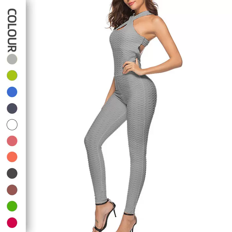 跨境新款瑜伽服性感美背提臀收腹健身服运动套装瑜伽连体衣女