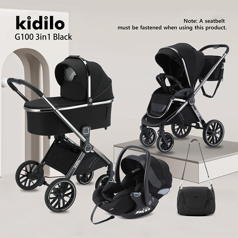 Kidilo Stroller Multifunctional Sleeping Basket Baby Stroller Sitting and Lying Newborn High View Children's Stroller