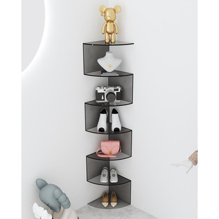 Wall-Mounted Storage Rack Living Room Wall Acrylic Corner Bookshelf Bedroom Storage Rack Corner Cabinet Wall Storage