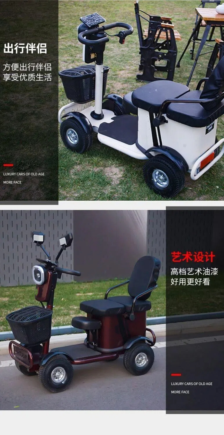 High-End Mobility Scooter for the Elderly, Four-Wheel Lithium Battery Electric Vehicle, Foldable Electric Wheelchair for the Elderly and Disabled, Power-Assisted Vehicle