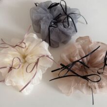 芭蕾风欧根纱丝带蝴蝶结大肠发圈女高弹力扎头发头绳皮筋头花发饰