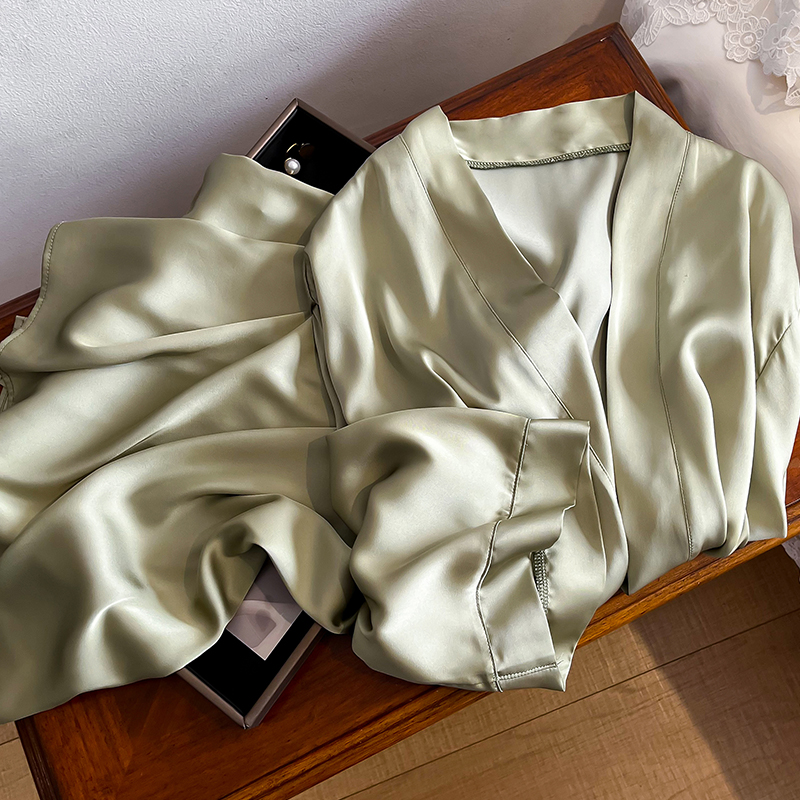 19mm Heavy Silk Nightgown for Women, Mulberry Silk Sleepwear, Short Style for Spring and Autumn, Home Wear, Can Be Worn Outside in Summer, Sexy A28A