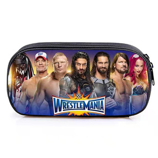 New WWE Wrestling Character Multifunctional Pencil Case for Primary and Secondary School Students Unisex Pencil Case Pencil Case for Figure D