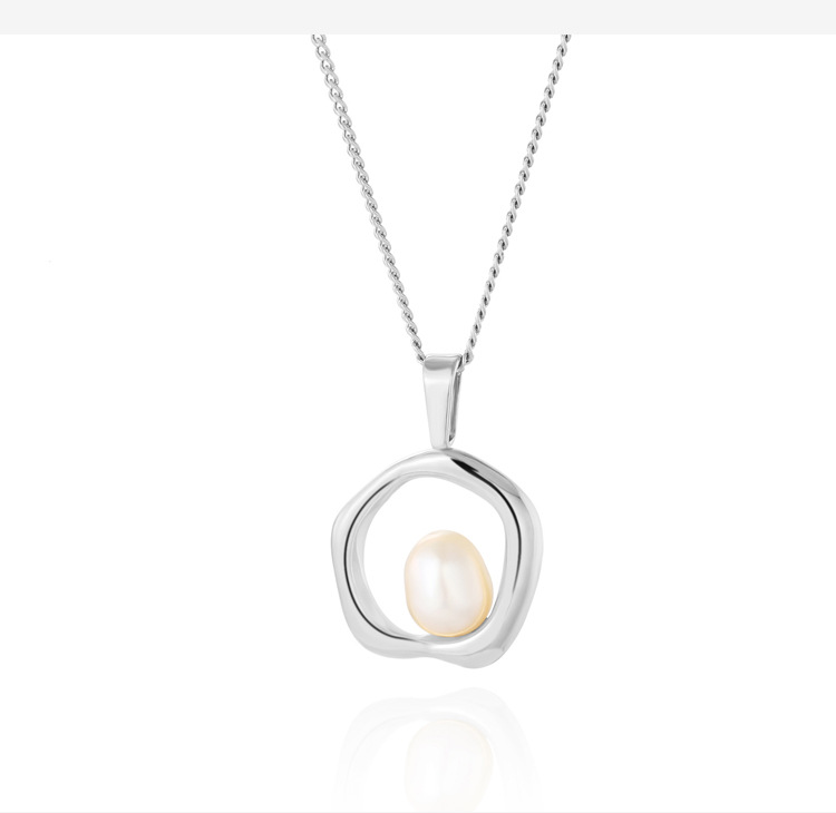 Pendant Necklace Classification 304 Stainless Steel Chain Material 1 Piece Quantity PVD Coated 18K Gold Real Gold Plated Solid Color 304 Stainless Steel Fashion Waterproof Non Tarnish 304 Stainless Steel Pendant Necklace