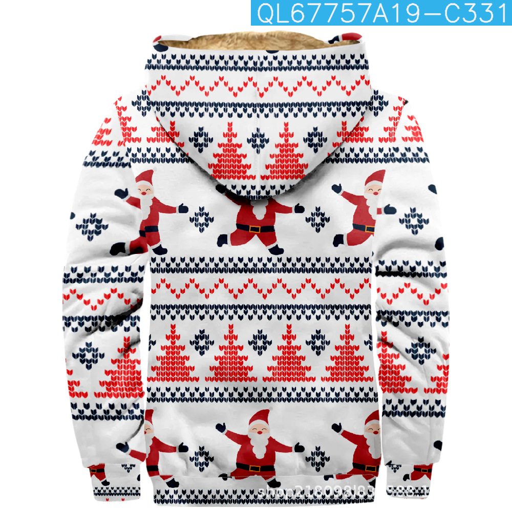 Ropa de invierno engrosada con forro polar transfronterizo Forro de doble capa de Santa Claus Chaqueta acolchada de algodón de terciopelo grueso Cremallera Bolsa de excavación Chaqueta acolchada de algodón cálido