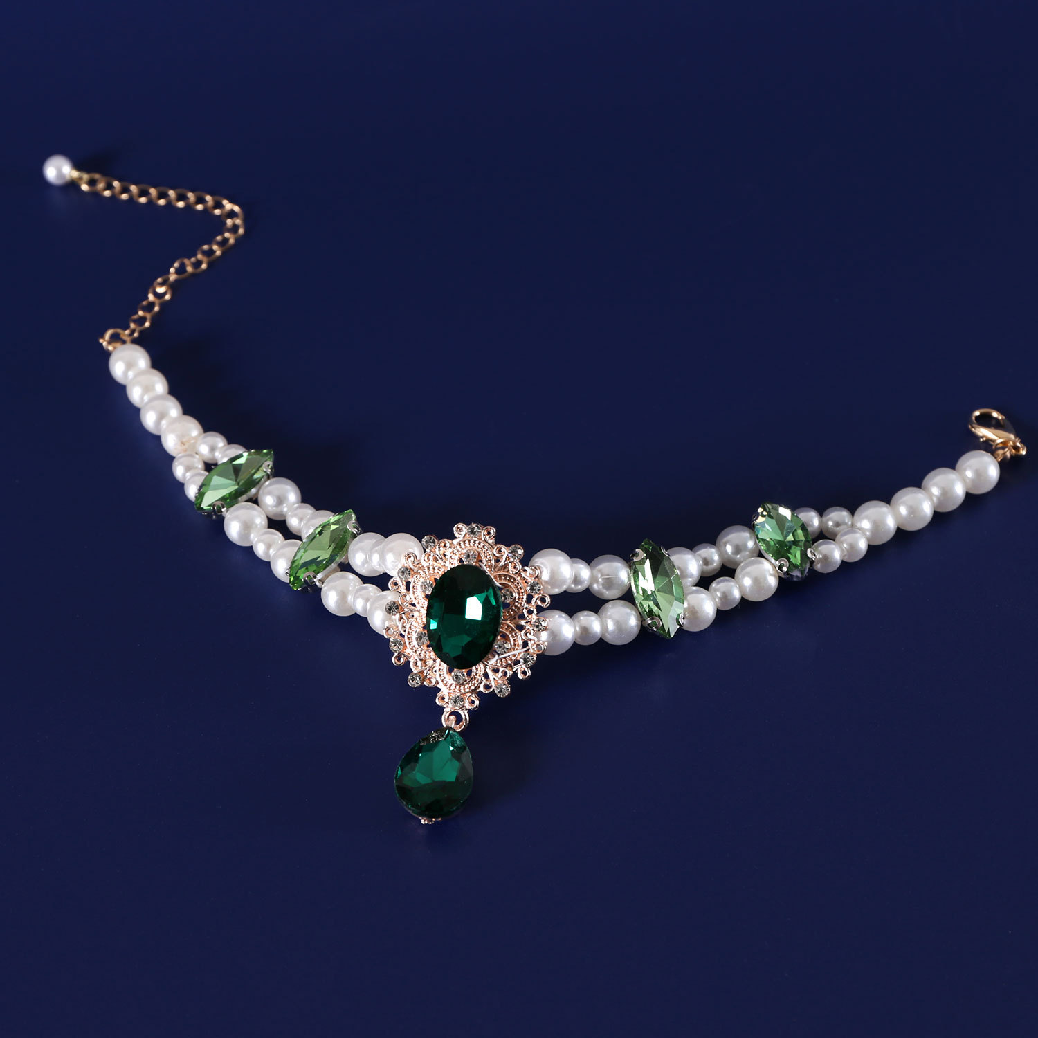 Collar de perlas para mascotas colgantes de cristal gemas perros perros joyas para mascotas vestidos accesorios de fotografía