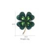 High-end glossy fashionable crystal lapel pin, metal pin, clothing, accessories, brooch, South Korea, four-leaf clover