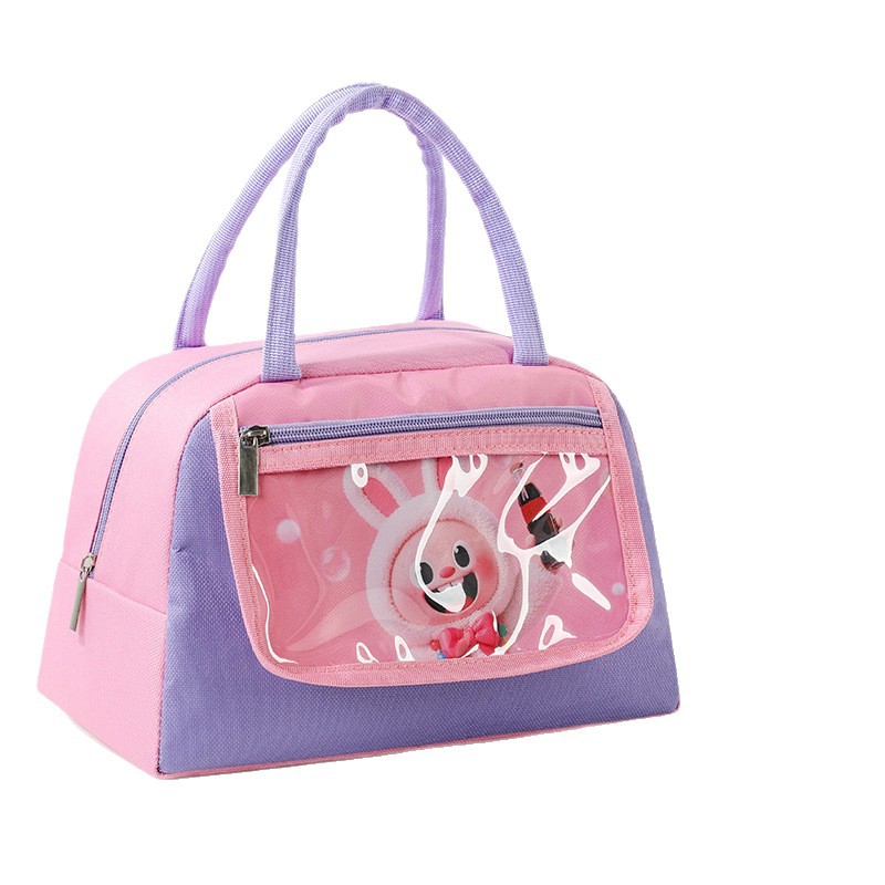 Nueva bolsa de almuerzo de dibujos animados bolsa de almuerzo portátil bolsa de aluminio aislante bolsa de almuerzo trapezoidal bolsa de dolor para estudiantes con bolsa de almuerzo