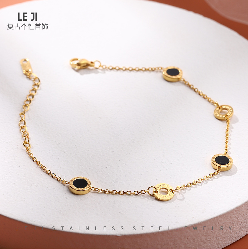 Deep Black tres anillos de oro elegante