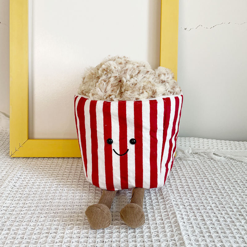 New fun popcorn bucket simulation plush doll decorative ornaments toy baby gift wedding throw wholesale New fun popcorn bucket simulation plush doll decorative ornaments toy baby gift wedding throw wholesale