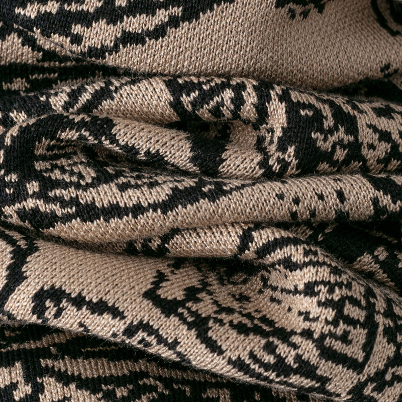 Women's Clothing New Fashion Suit Ink Painting Long Sleeved Pullover Sweater Loose Wide Leg Pants Knitted Two Piece Suit_voghion.com