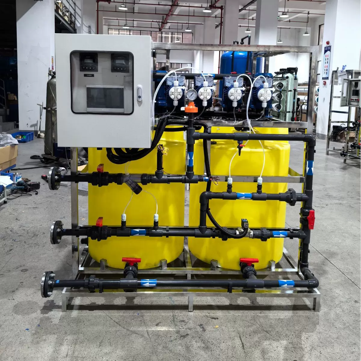 全自动PAC絮凝剂加氯酸碱加药桶立式搅拌装置PH调节设备加药设备